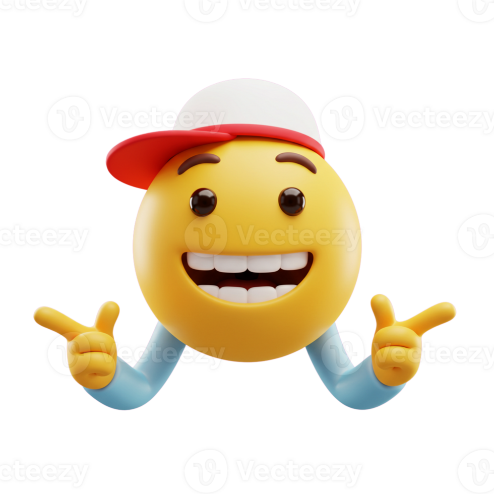 Cheerful cartoon character with a cap giving a friendly gesture png