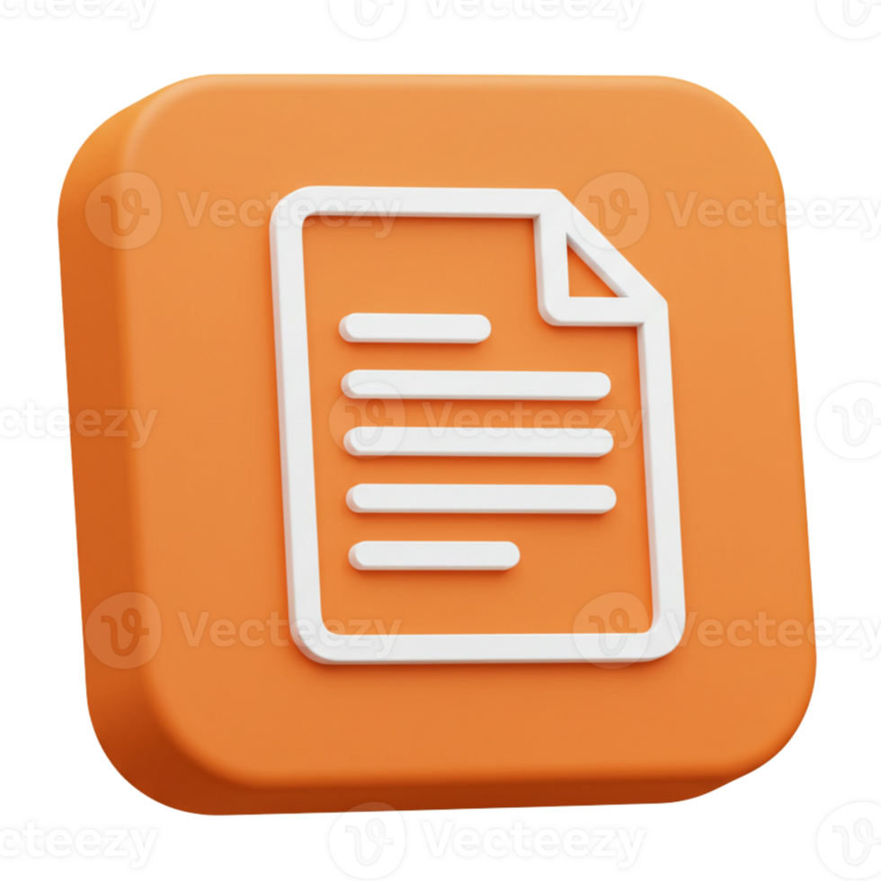 Orange document icon representing written content png