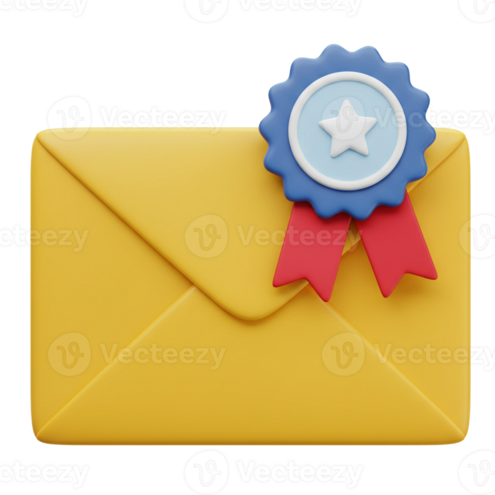 Colorful envelope with a badge in a creative design png