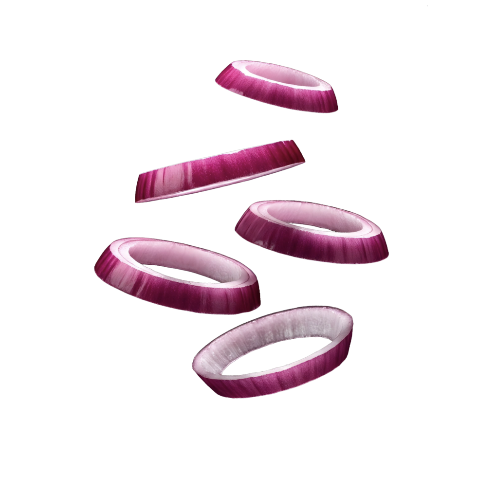 A group of ring red onions slices png