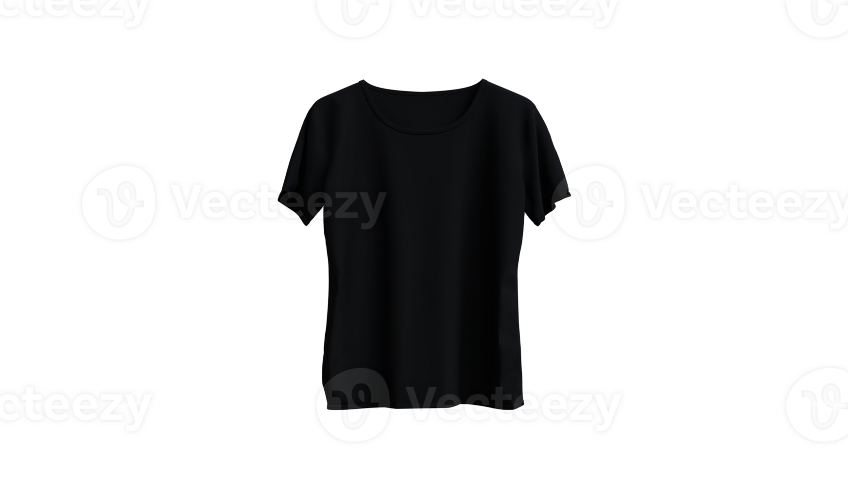 black t - shirt on transparent background png