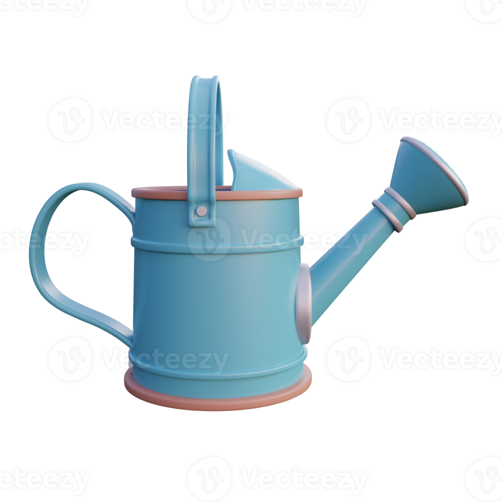 a blue watering can on a transparent background png