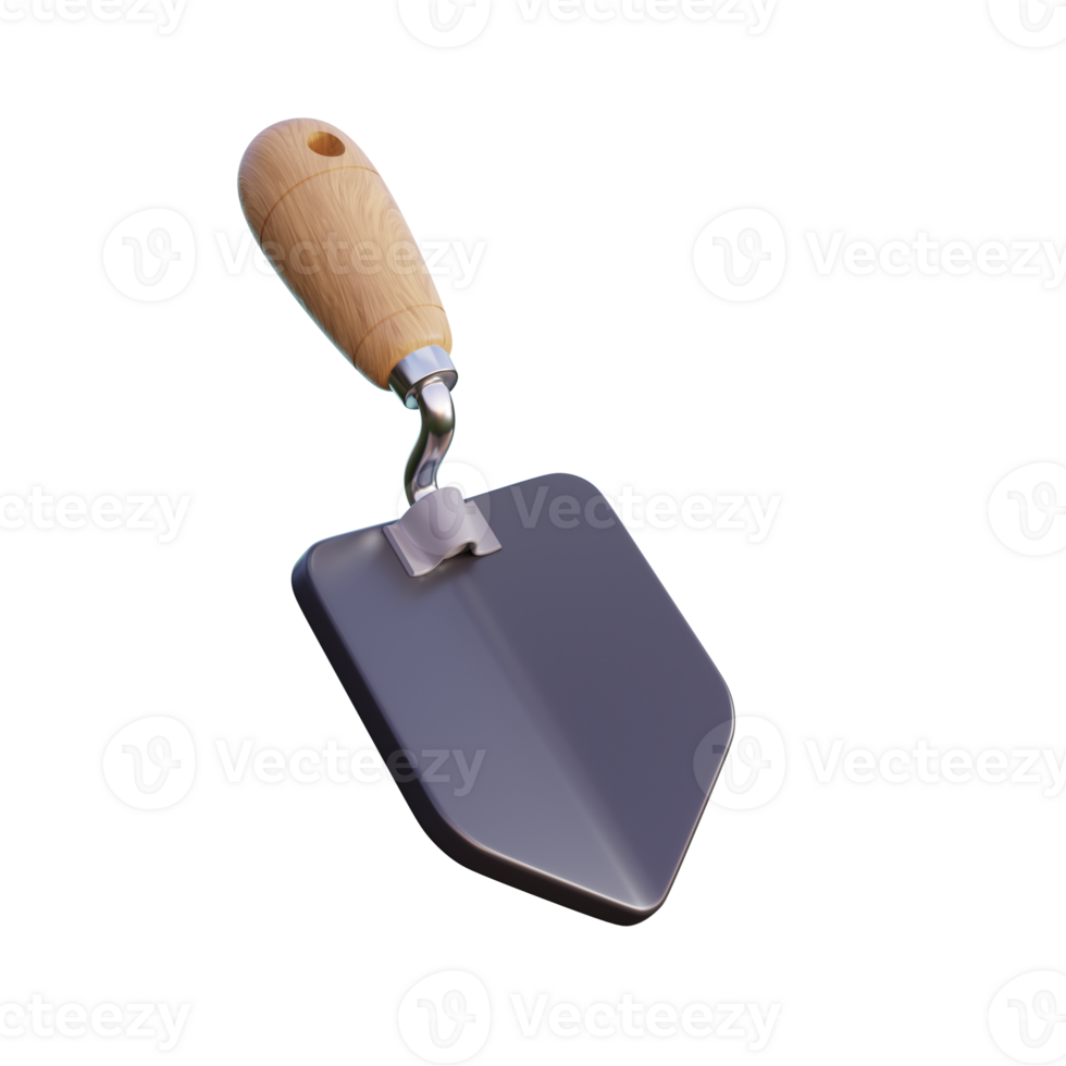 a black and white trowel with a wooden handle png