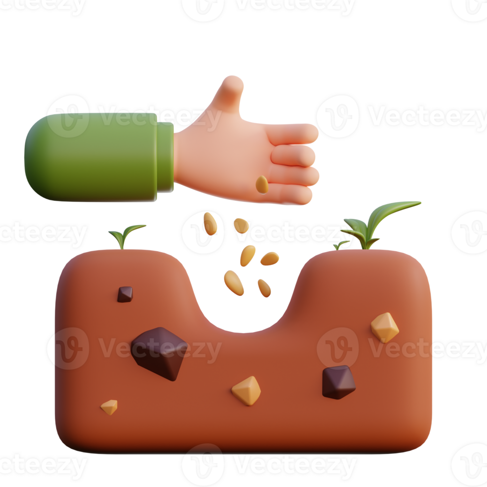 hand planting seed on a rock with a hand reaching out to grab it png