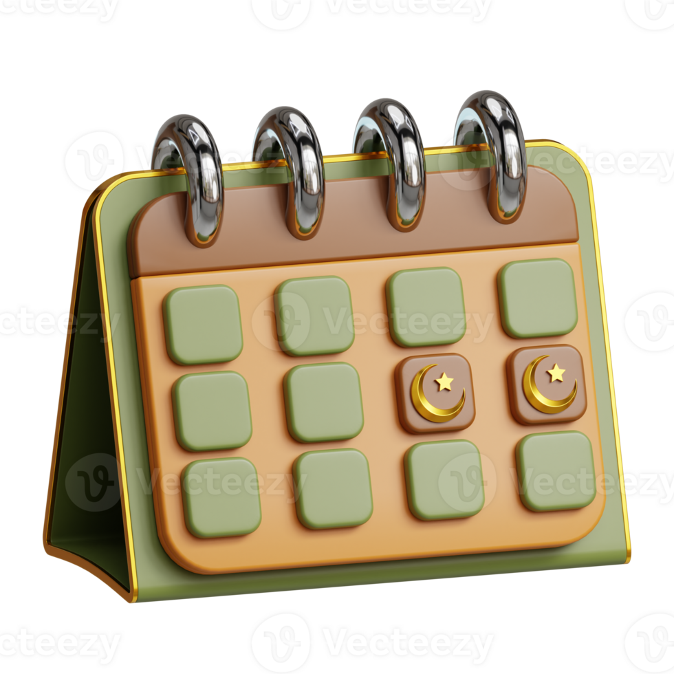 a ramadan calendar with a green and brown background png