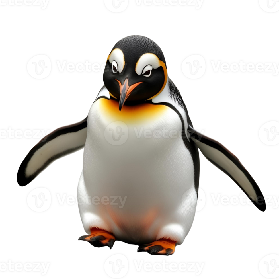 A penguin is standing, Cute Antarctic Bird with Transparent Background png