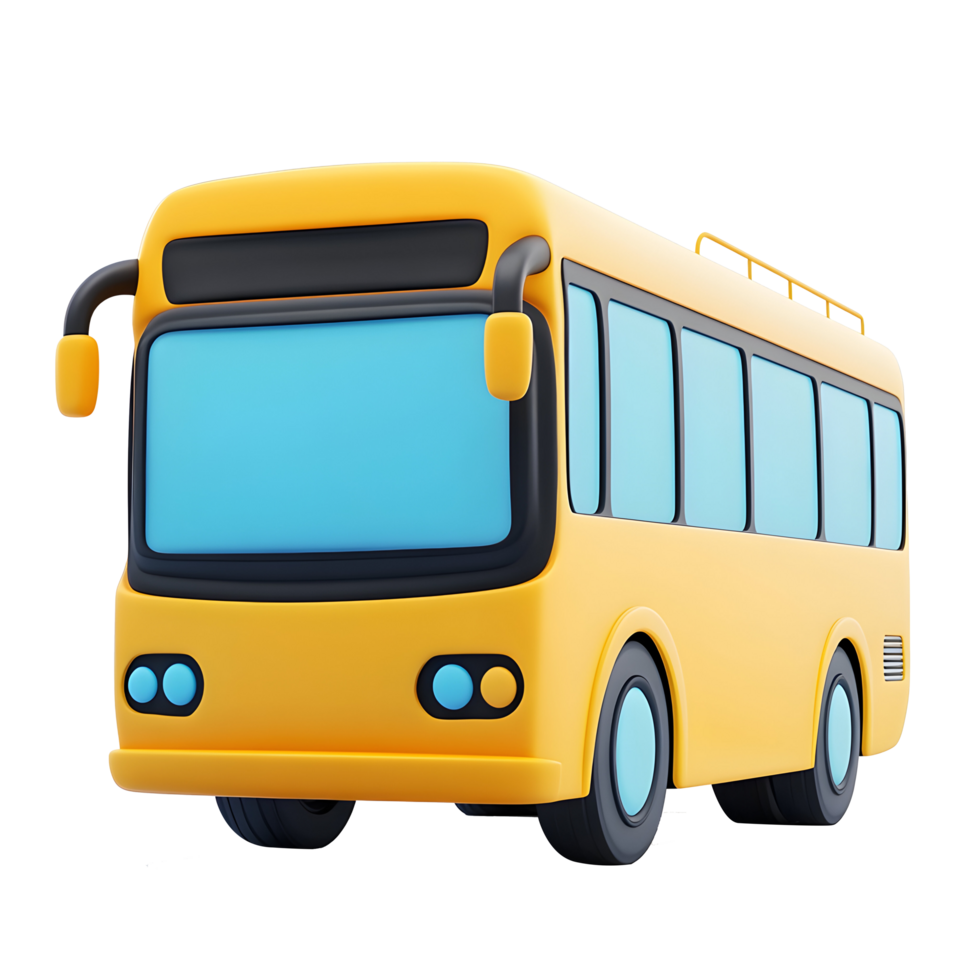 cartoon bus school 3d on transparent background png