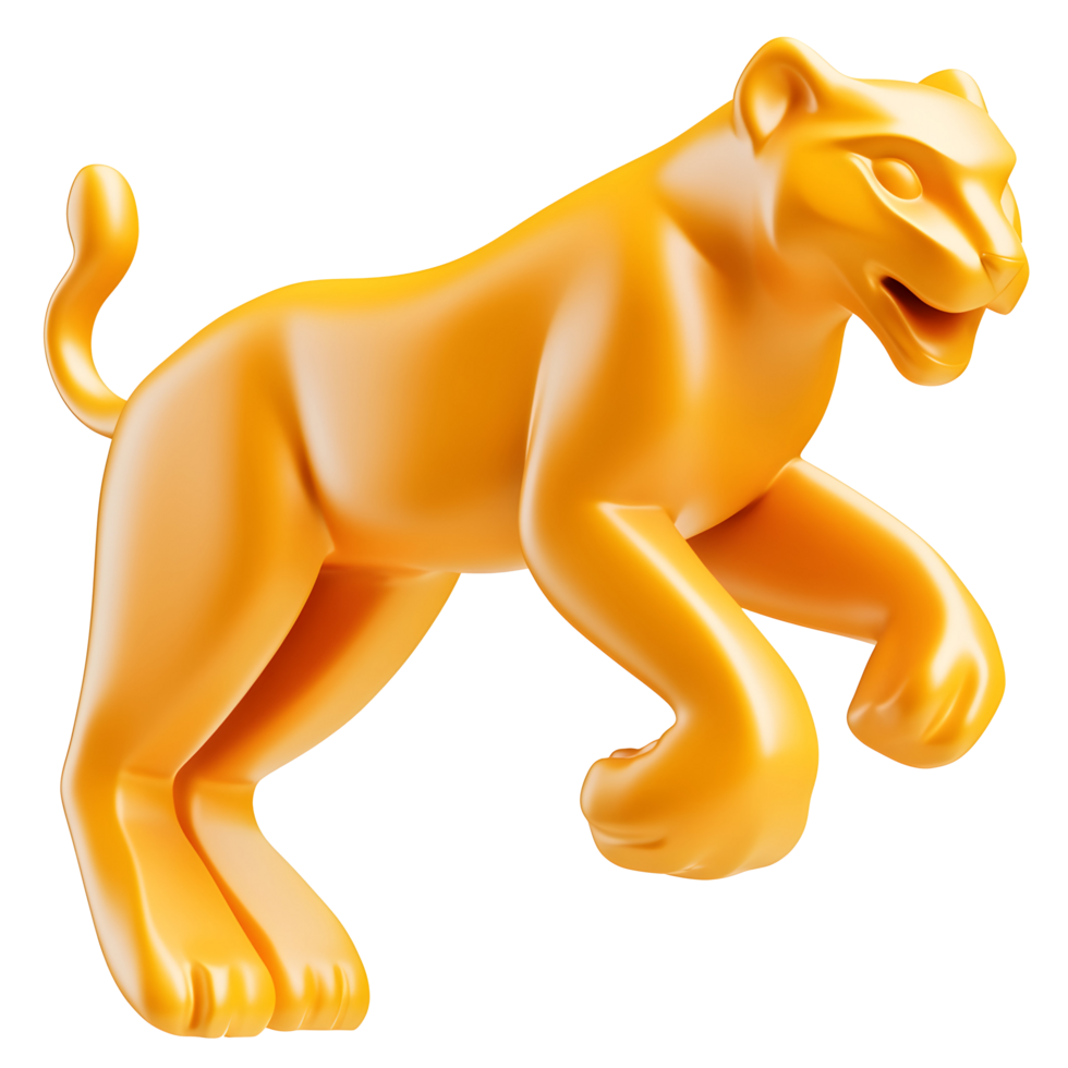 3d lion figurine on transparent background png