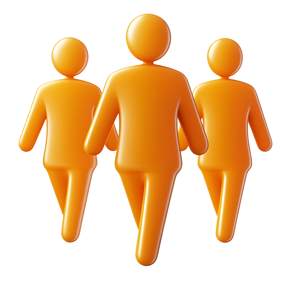 Three people walking on transparant background png