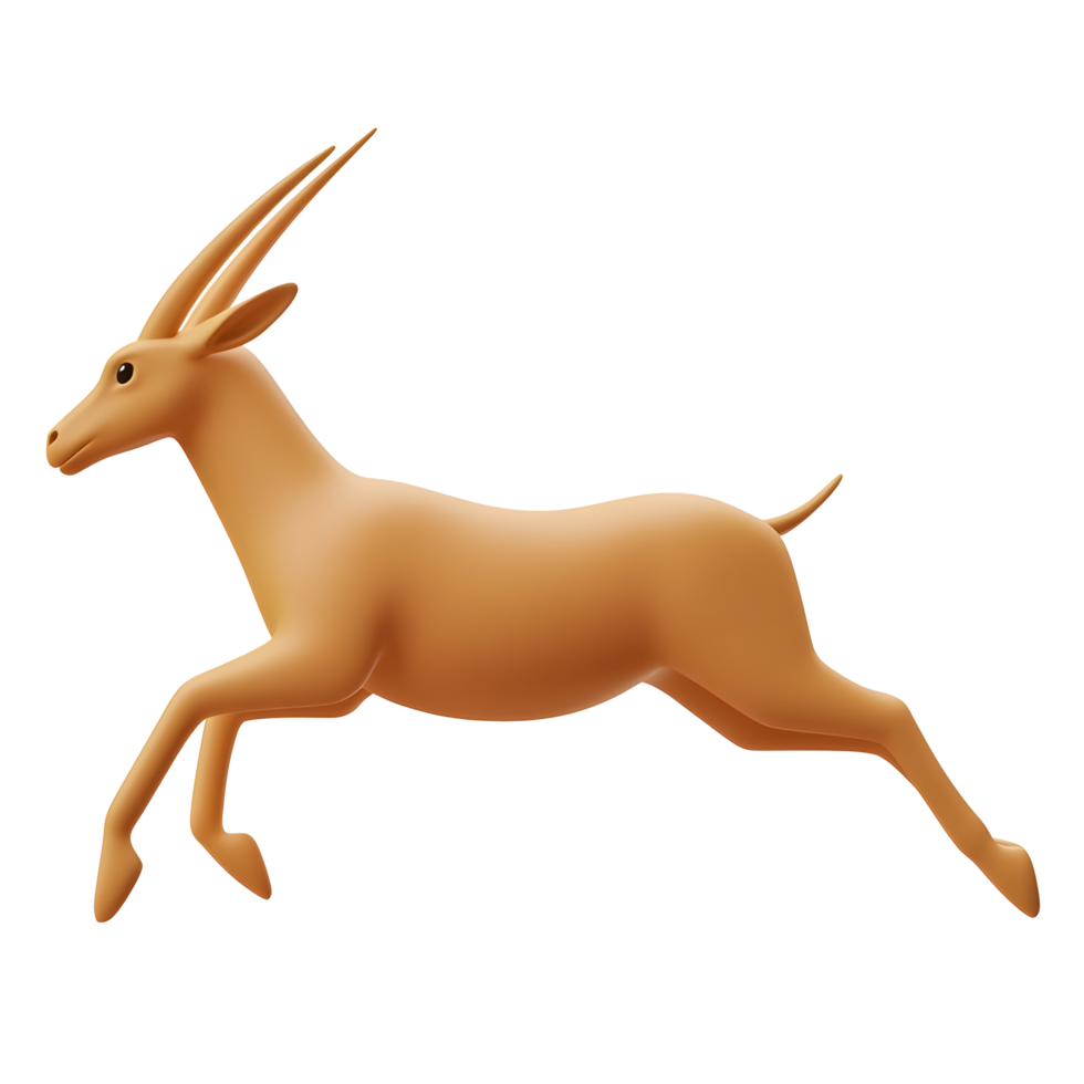 Goat running 3d on transparent backgroundt png