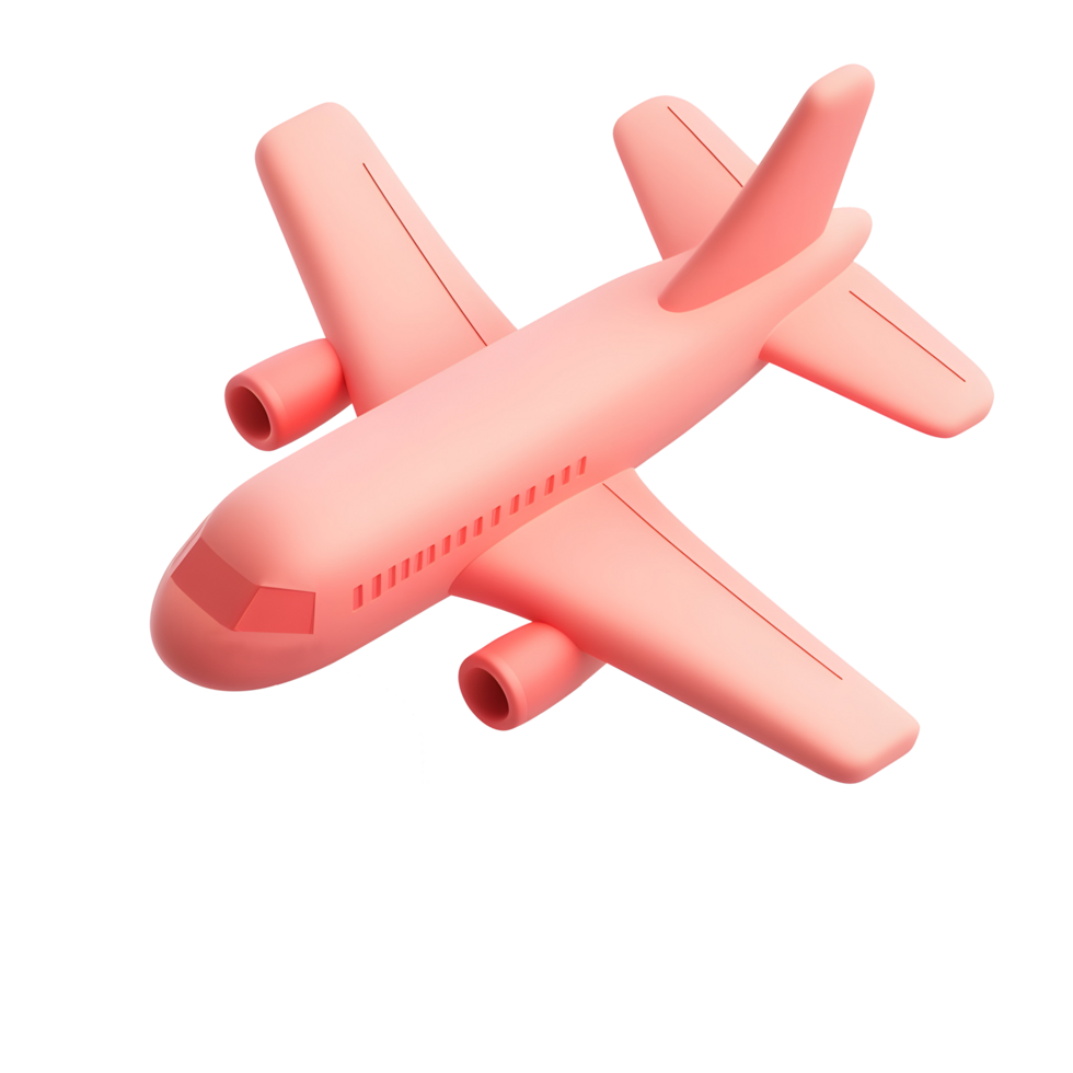 pink airplane on transparent background png