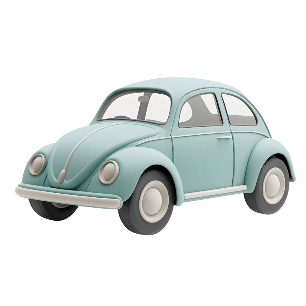 bettle car isolated 3d rendering png