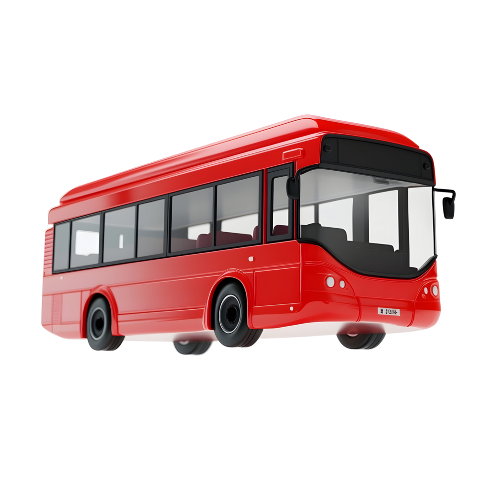 Red Modern Bus on Transparent Background png