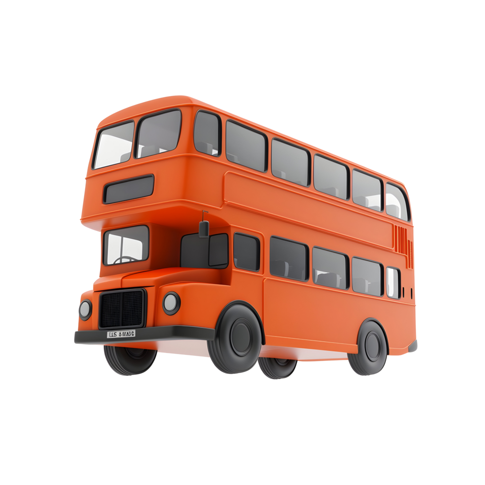 transport bus vehicle 3D on transparent background png