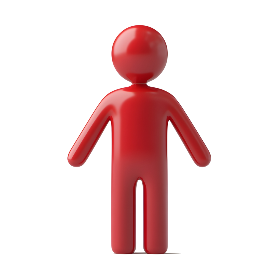 Red man standing on transparent background png