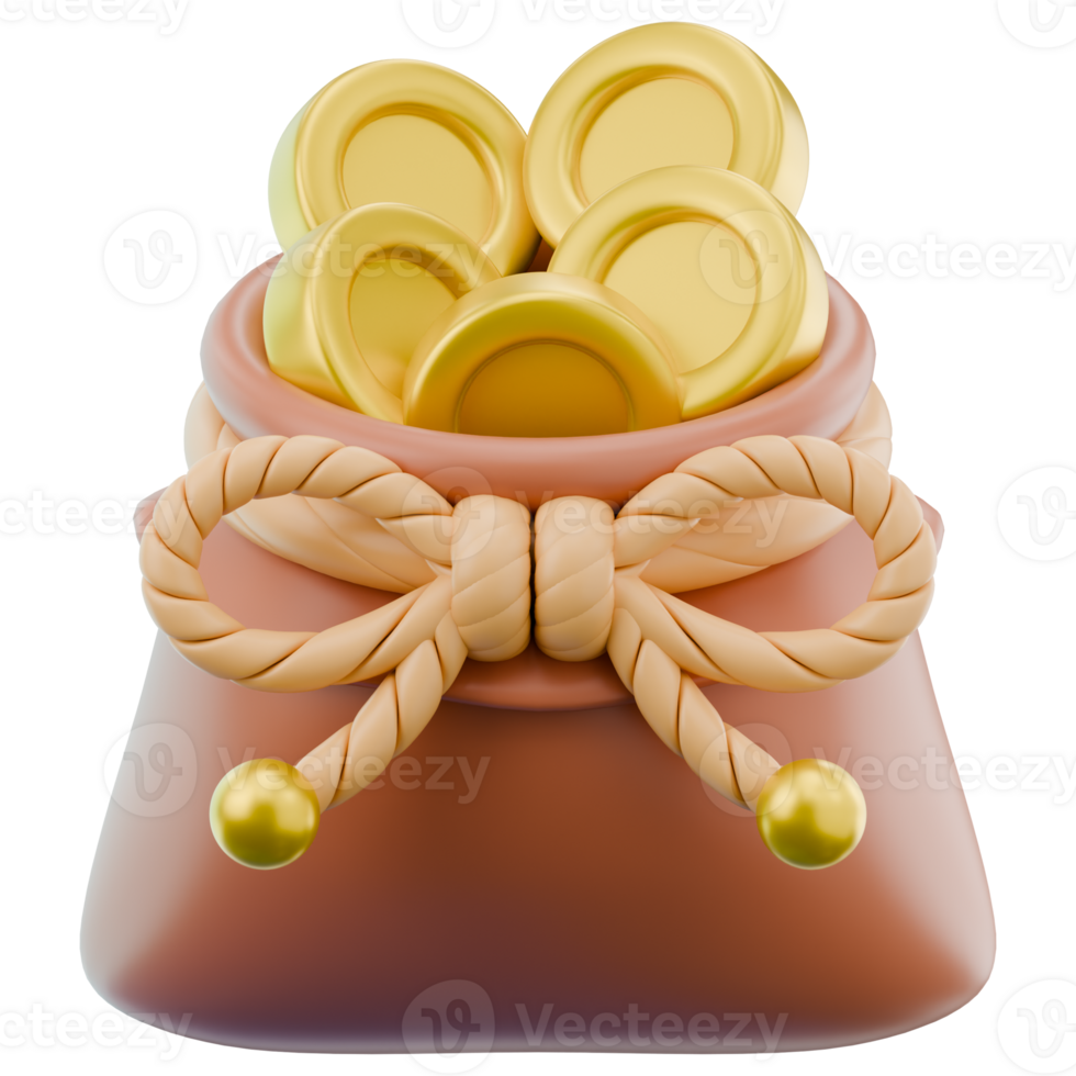 Overflowing Gold Coin Pouch png