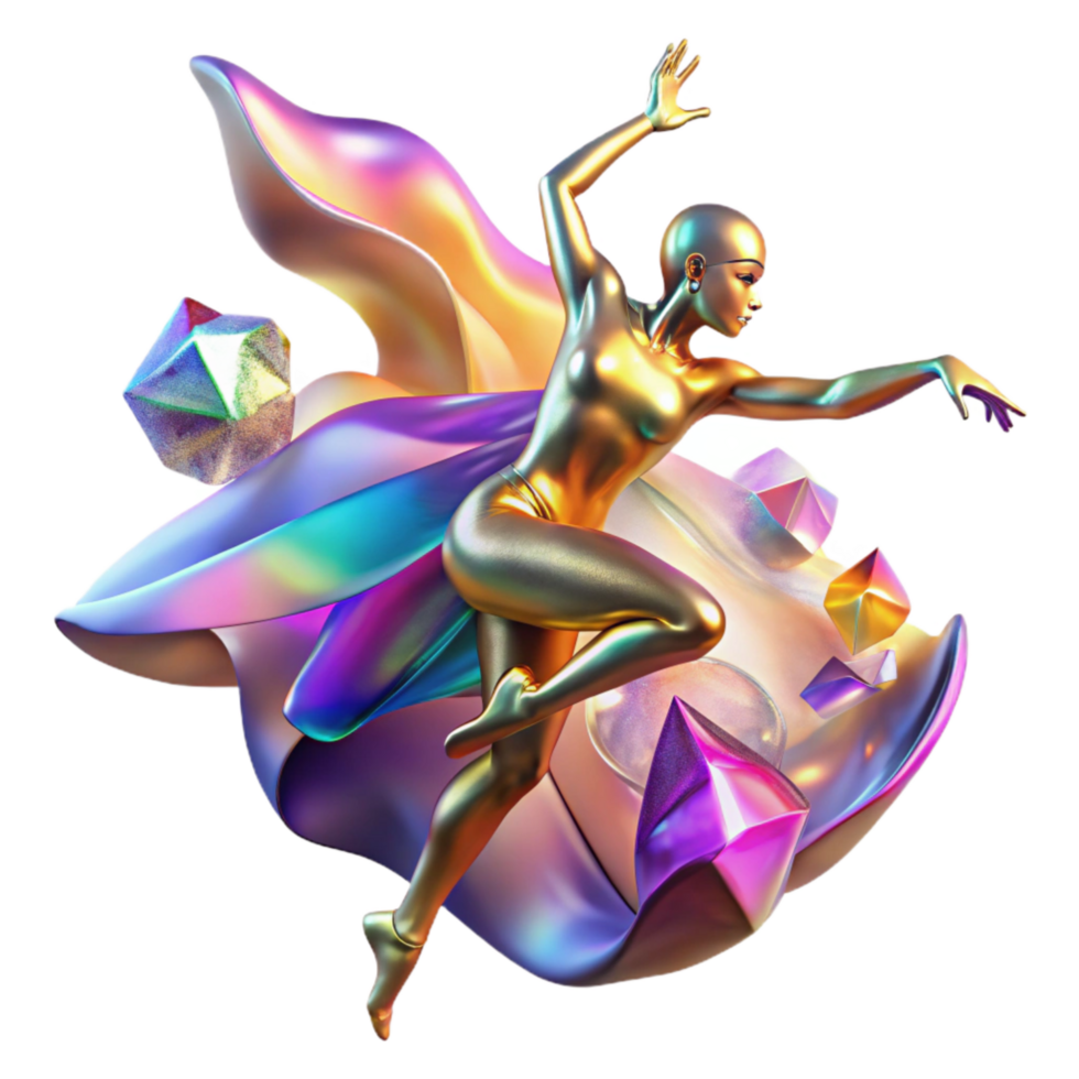beautiful minimalist Abstract Dance Form Transparent Background with Vibrant Colors png