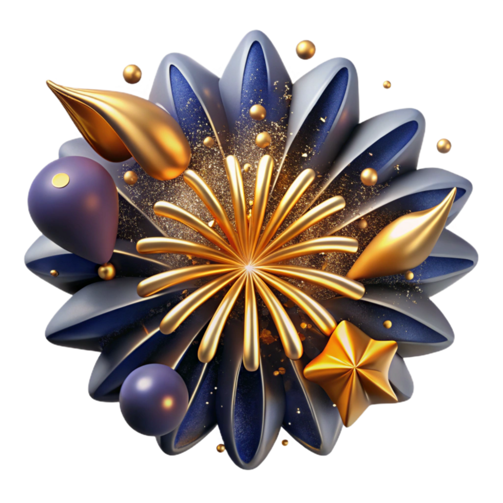 impressive classic Abstract Celebration Fireworks Cutout detailed png