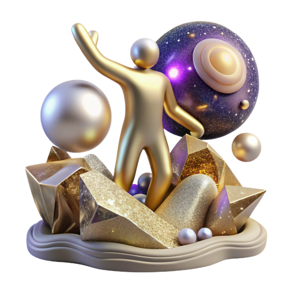 extraordinary contemporary Abstract Figure Reaching for Future Isolated Element png