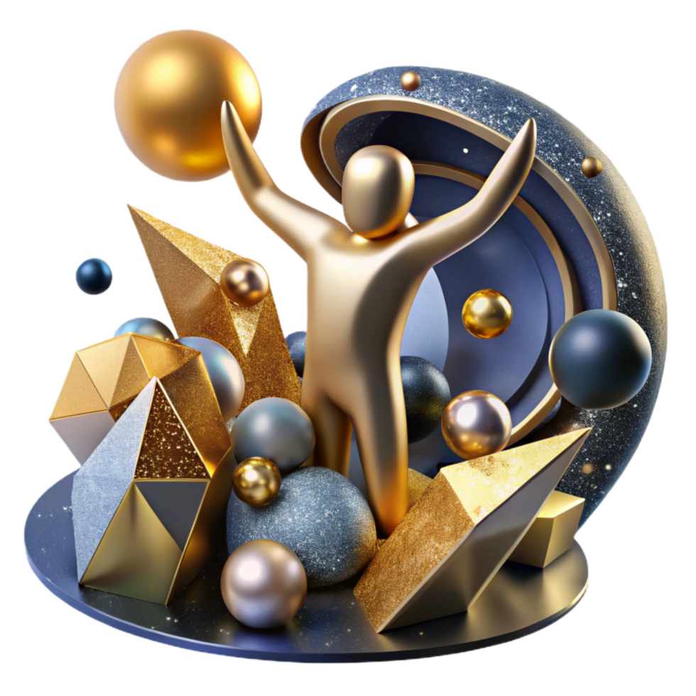 elegant vintage Abstract Figure Reaching for Future Isolated Element premium png