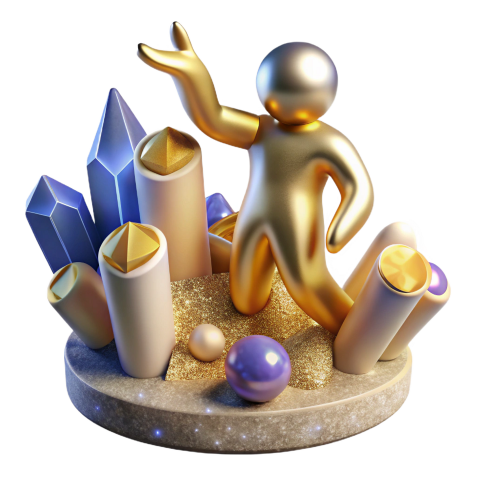 magnificent contemporary Abstract Figure Reaching for Future Isolated Element premium png