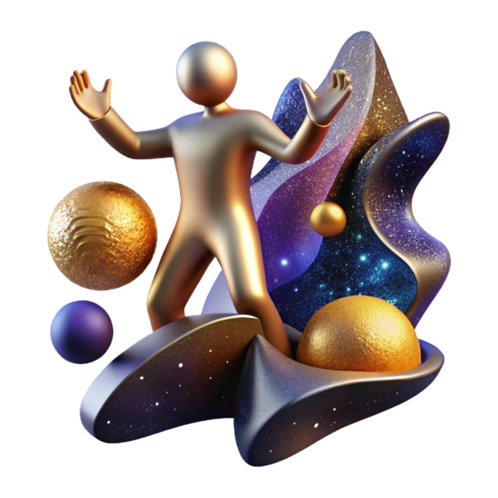wonderful minimalist Abstract Figure Reaching for Future Isolated Element authentic png