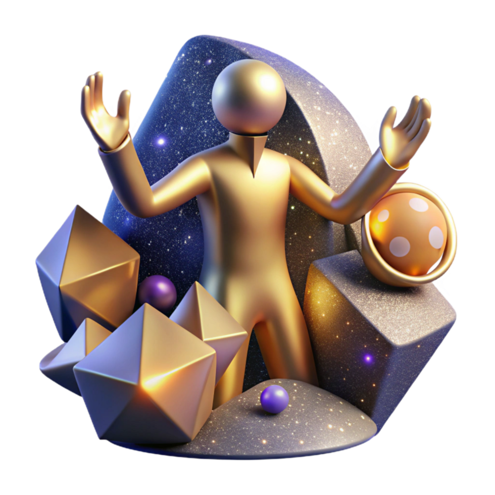 wonderful minimalist Abstract Figure Reaching for Future Isolated Element professional png