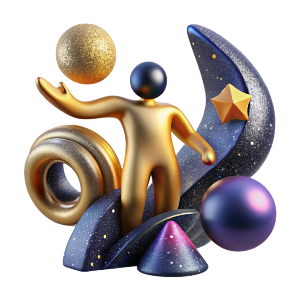 beautiful minimalist Abstract Figure Reaching for Future Isolated Element detailed png
