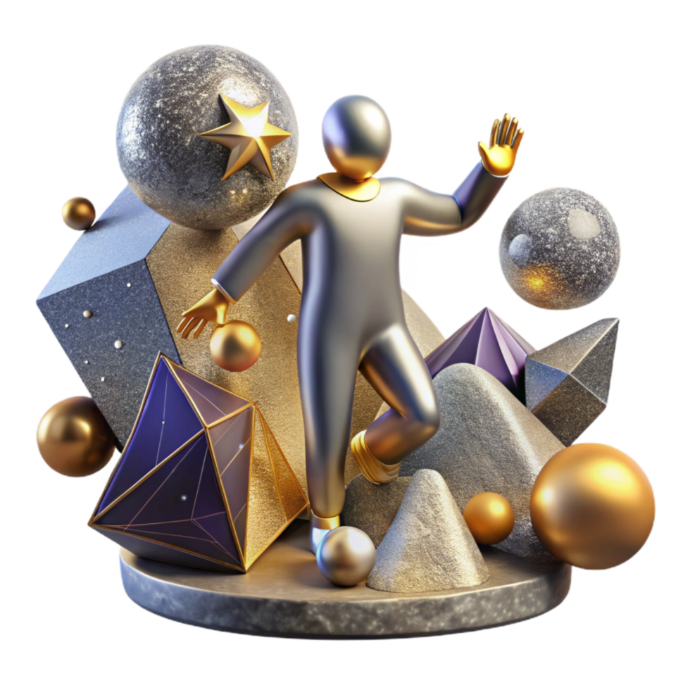stunning abstract Abstract Figure Reaching for Future Isolated Element detailed png