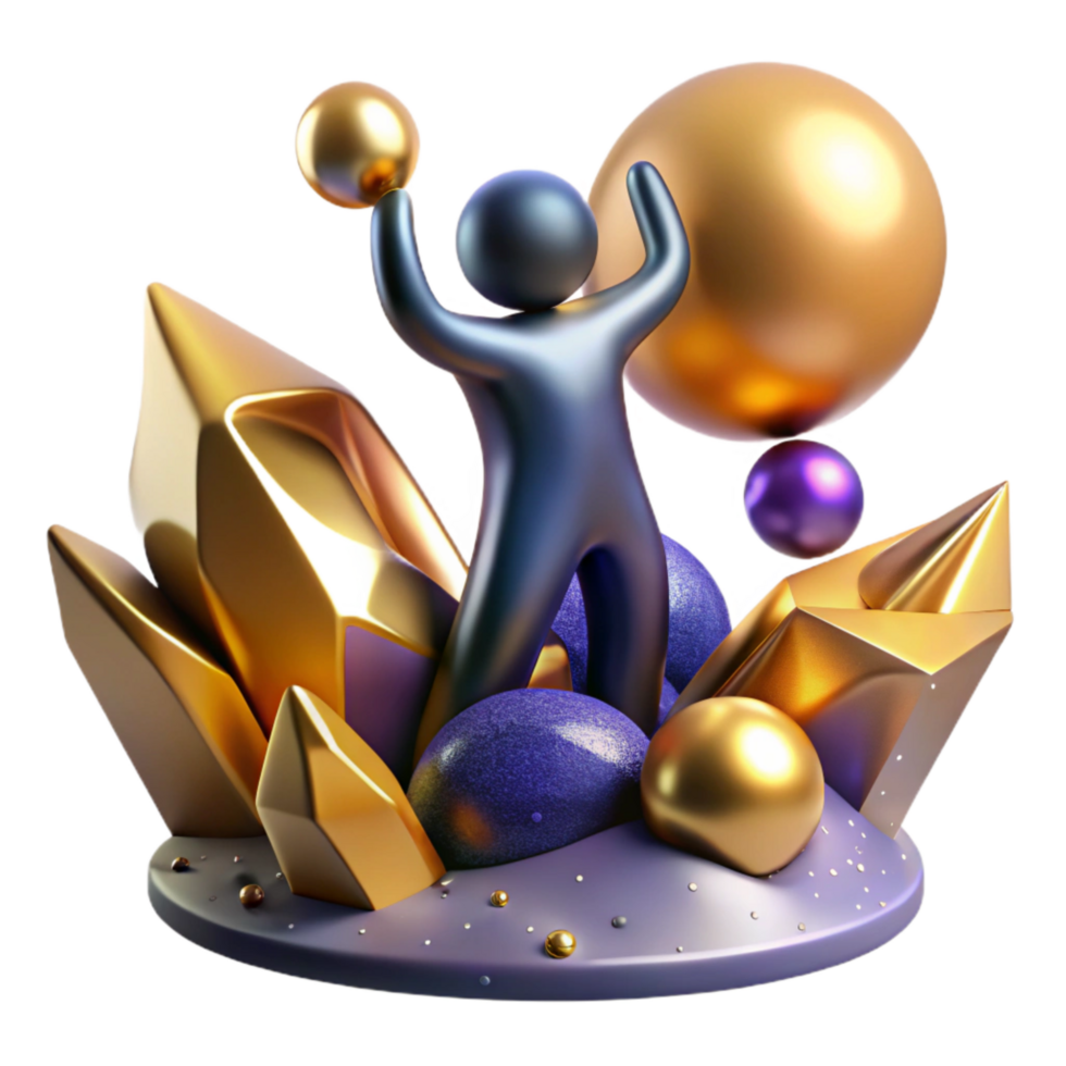 magnificent classic Abstract Figure Reaching for Future Isolated Element png