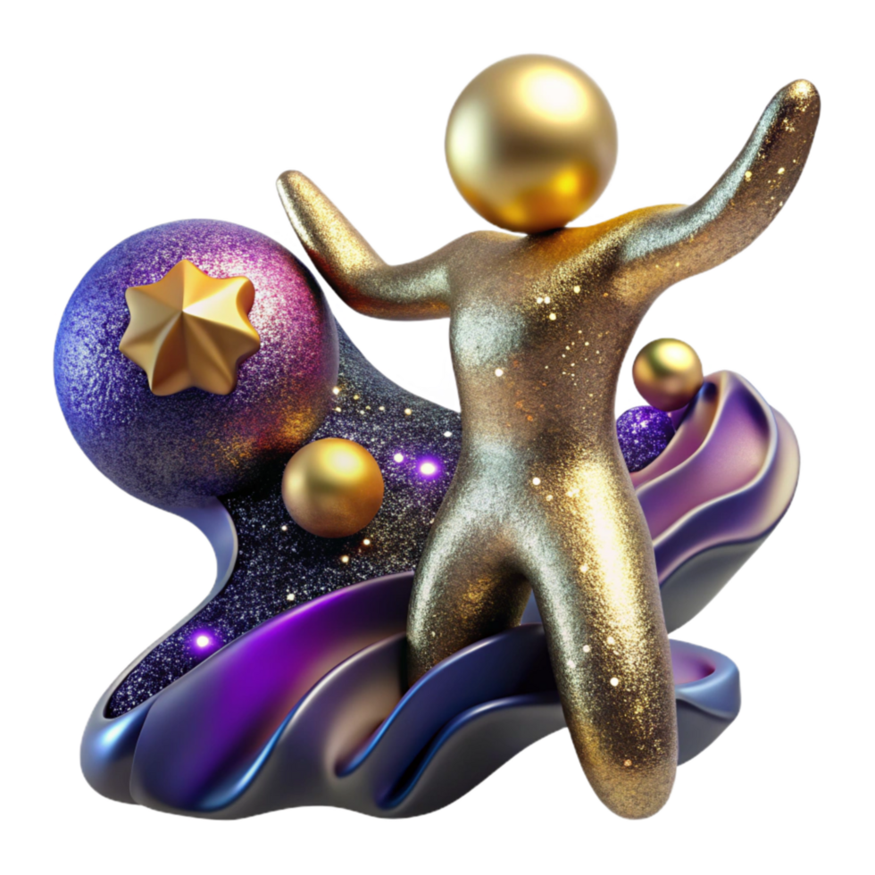 beautiful modern Abstract Figure Reaching for Future Isolated Element exclusive png
