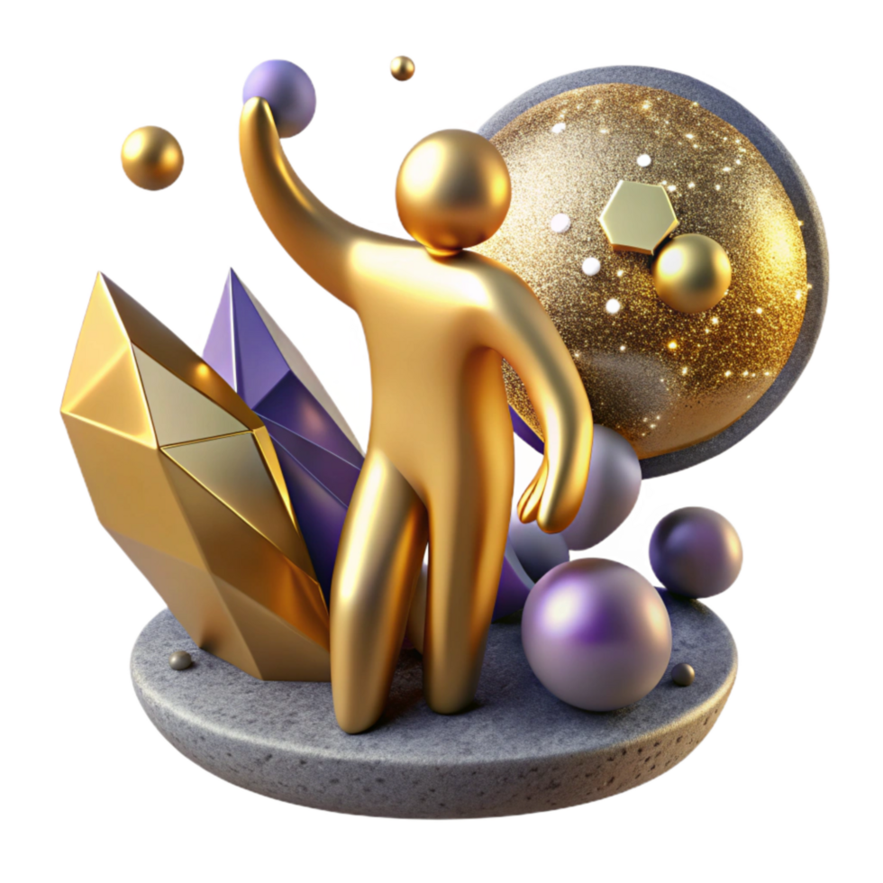 elegant minimalist Abstract Figure Reaching for Future Isolated Element exclusive png