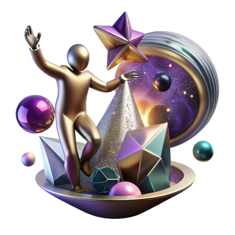 extraordinary rustic Abstract Figure Reaching for Future Isolated Element professional png
