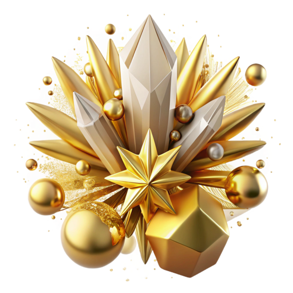 vibrant modern Abstract Light Burst Gold Transparent Background high resolution png