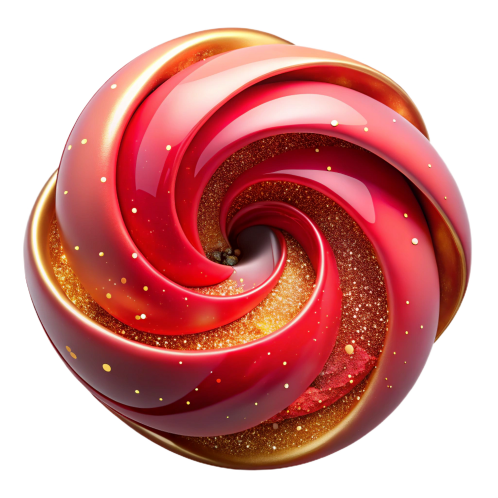 beautiful contemporary Abstract Red Swirl Design Isolated on Transparent Background high quality png