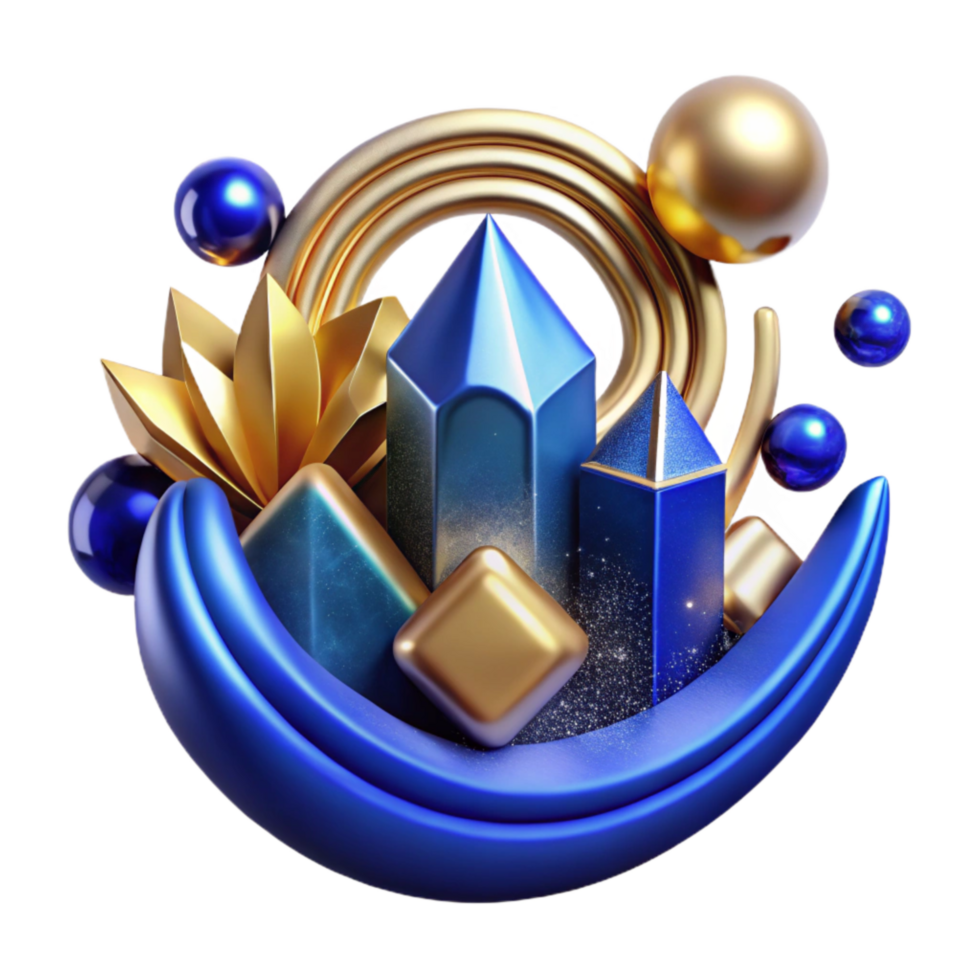magnificent classic Abstract Success Symbol Cutout with Blue Glow professional png
