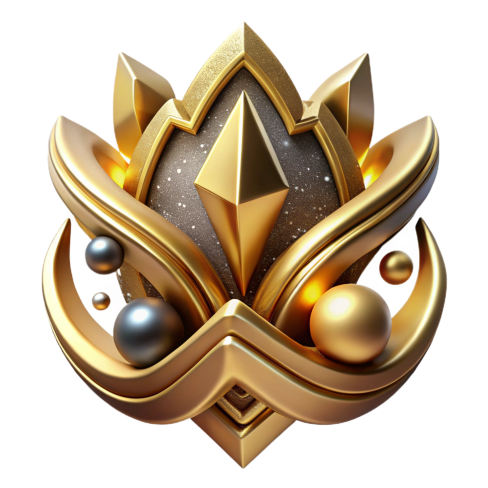 elegant classic Abstract Success Symbol with Golden Glow Cutout detailed png