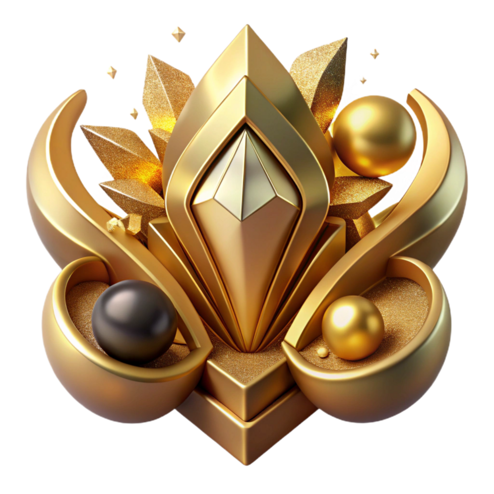 impressive vintage Abstract Success Symbol with Golden Glow Cutout original png
