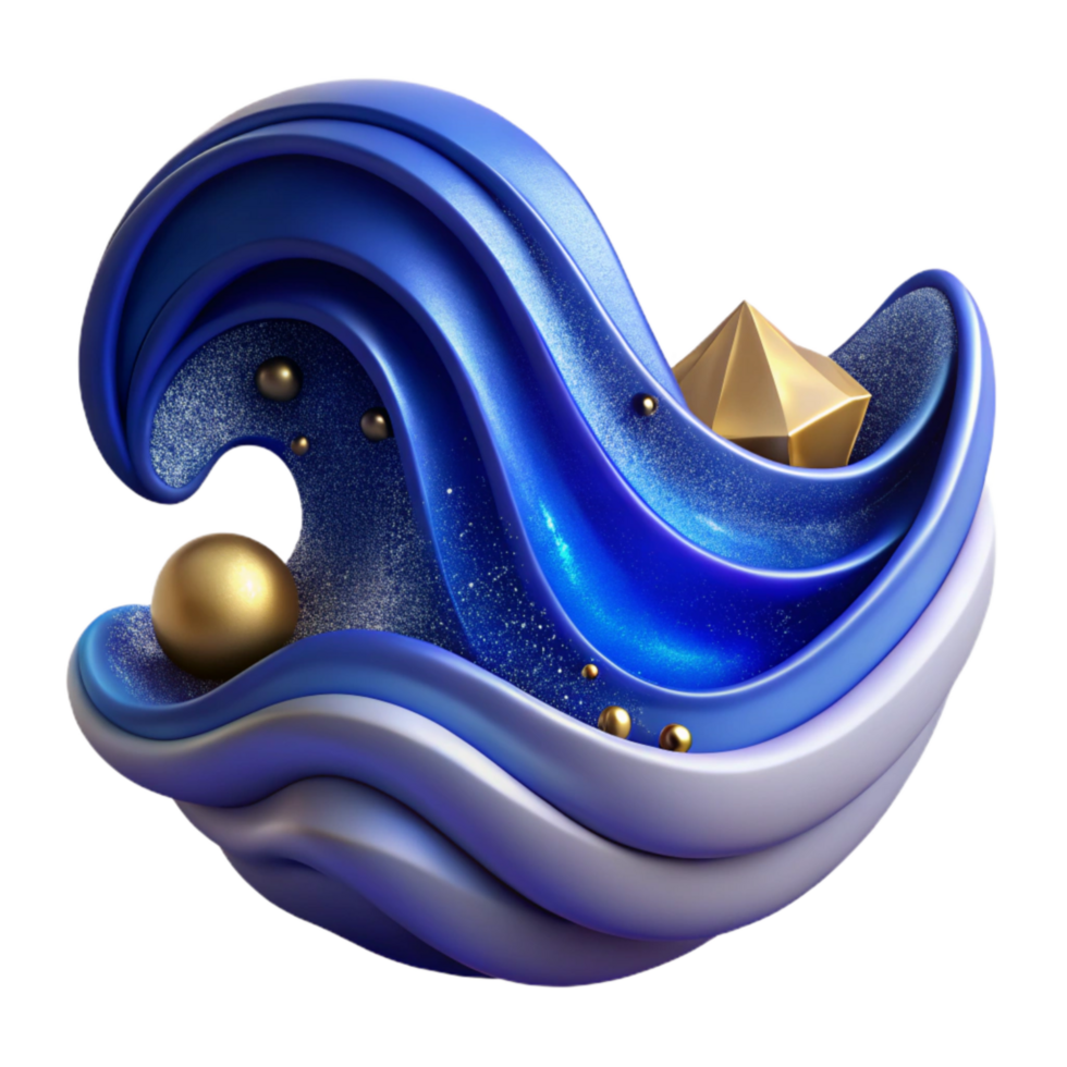 impressive abstract Abstract Wave Cutout with Blue Gradient original png