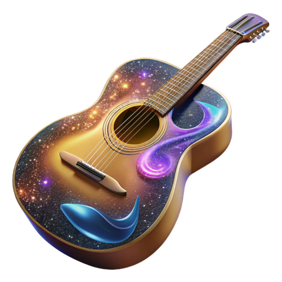 impressive minimalist Acoustic Guitar Front View Isolated genuine png