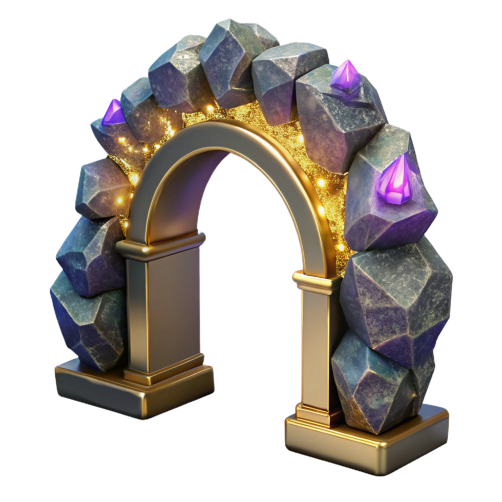 elegant modern Ancient Stone Archway with Dramatic Side Lighting authentic png