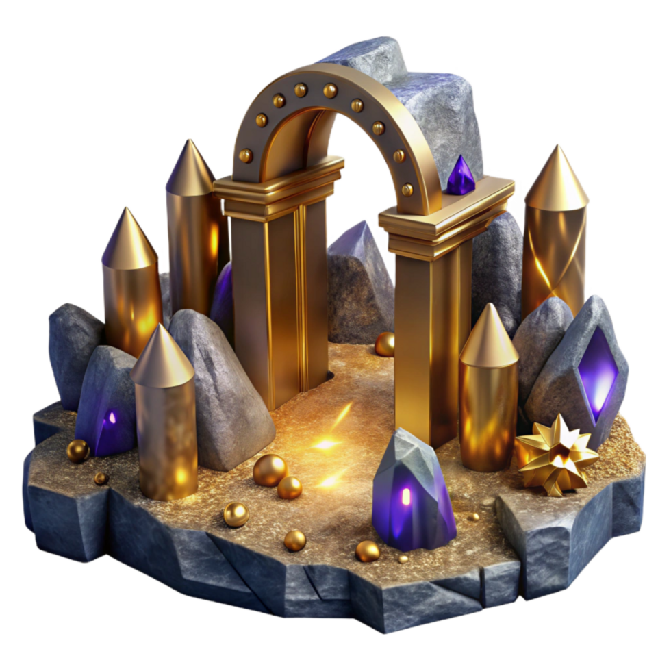 impressive vintage Ancient Ruins Cutout with Stone Texture exclusive png