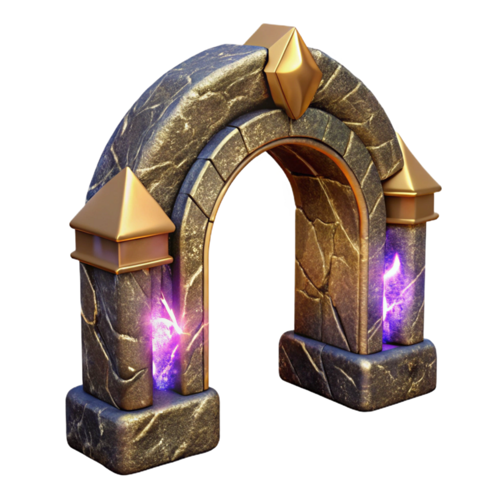 elegant traditional Ancient Stone Archway with Dramatic Side Lighting genuine png