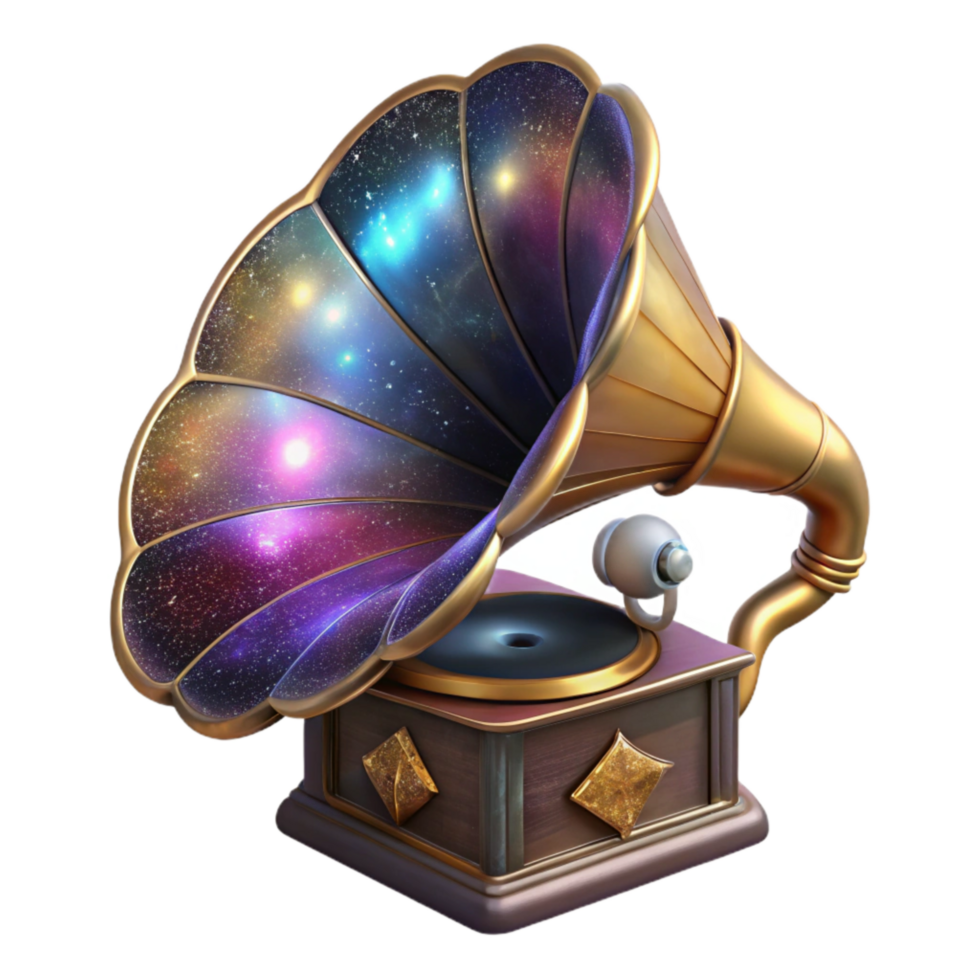 vibrant vintage Antique Gramophone with Horn Speaker Isolated exclusive png