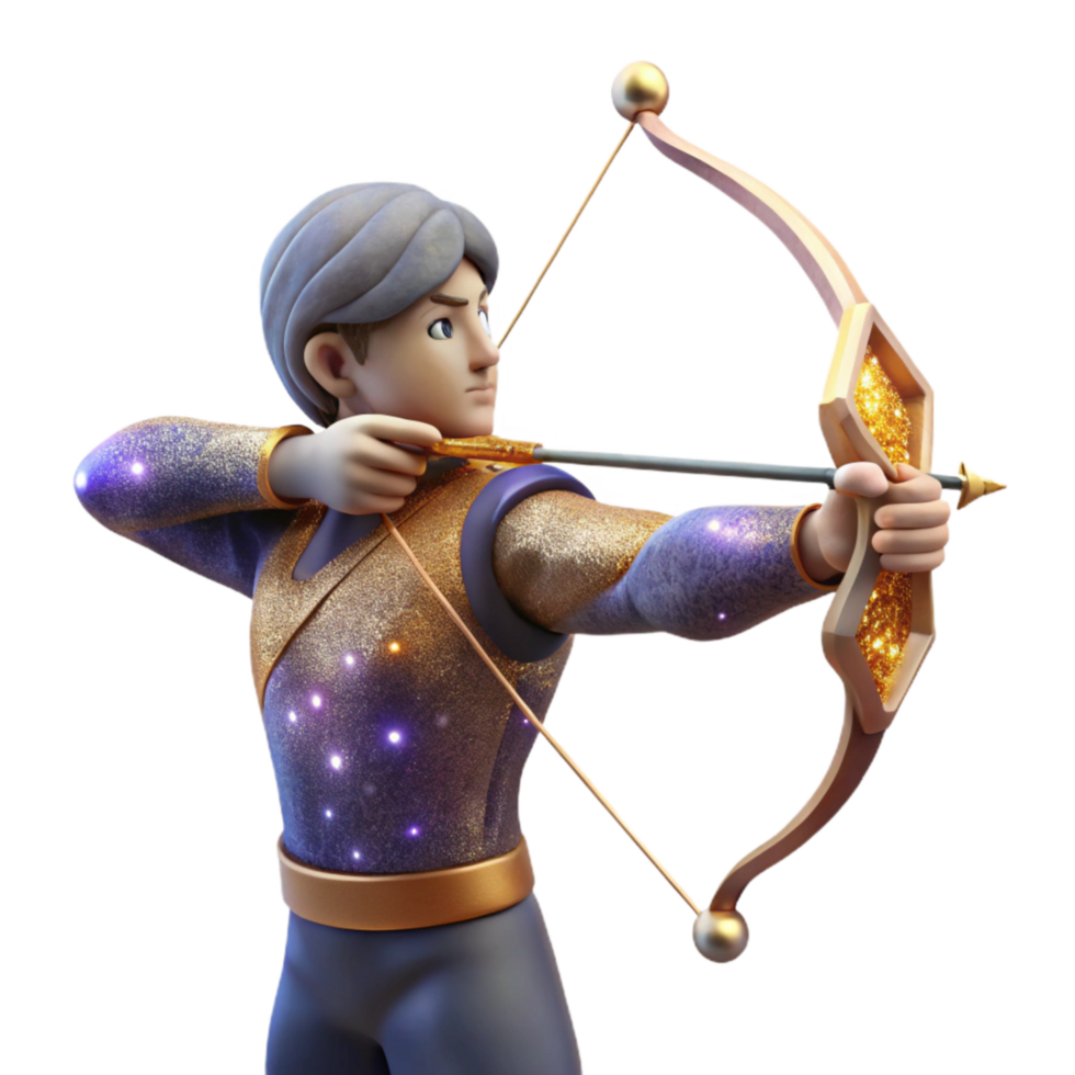 wonderful contemporary Archer Drawing Bow Side View Isolated with Detailed Texture high quality png