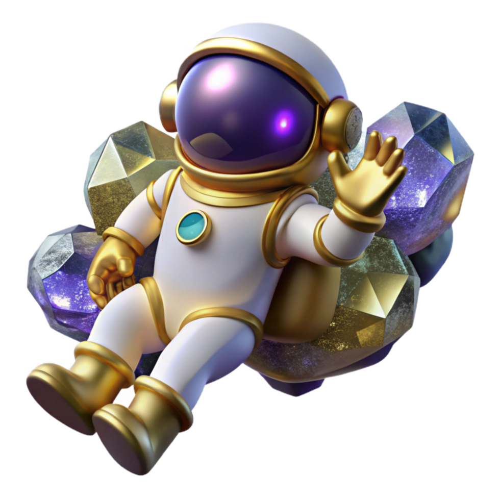 extraordinary vintage Astronaut Floating in Space Isolated Element high resolution png