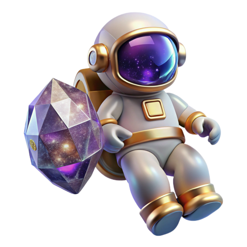 elegant artistic Astronaut Floating in Space Isolated Element genuine png