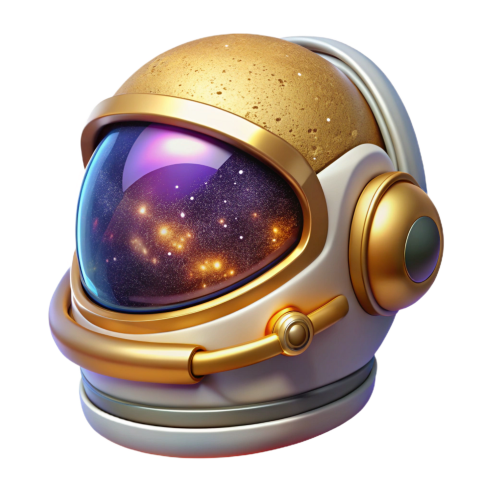 magnificent artistic Astronaut Helmet with Visor Down Cutout Isolated high resolution png