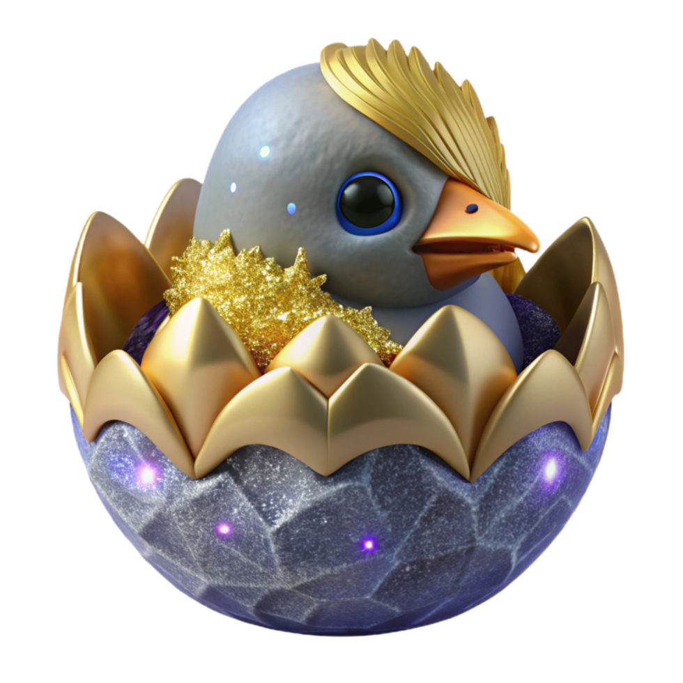 wonderful artistic Baby Bird Hatching From Egg Cutout authentic png