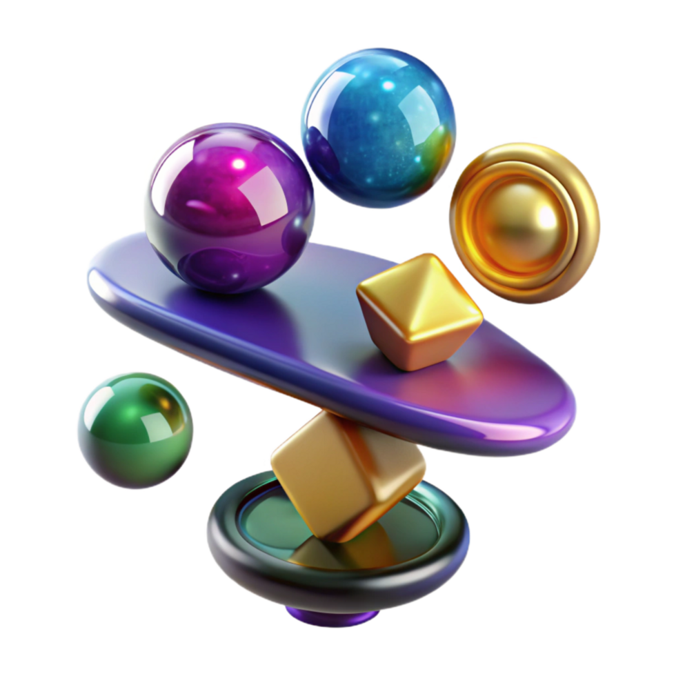 magnificent modern Balancing Act with Colorful Wooden Blocks authentic png